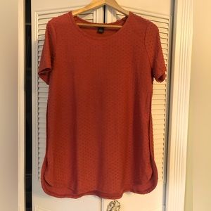 Adrianna Papell Dotted Orange Shirt Medium